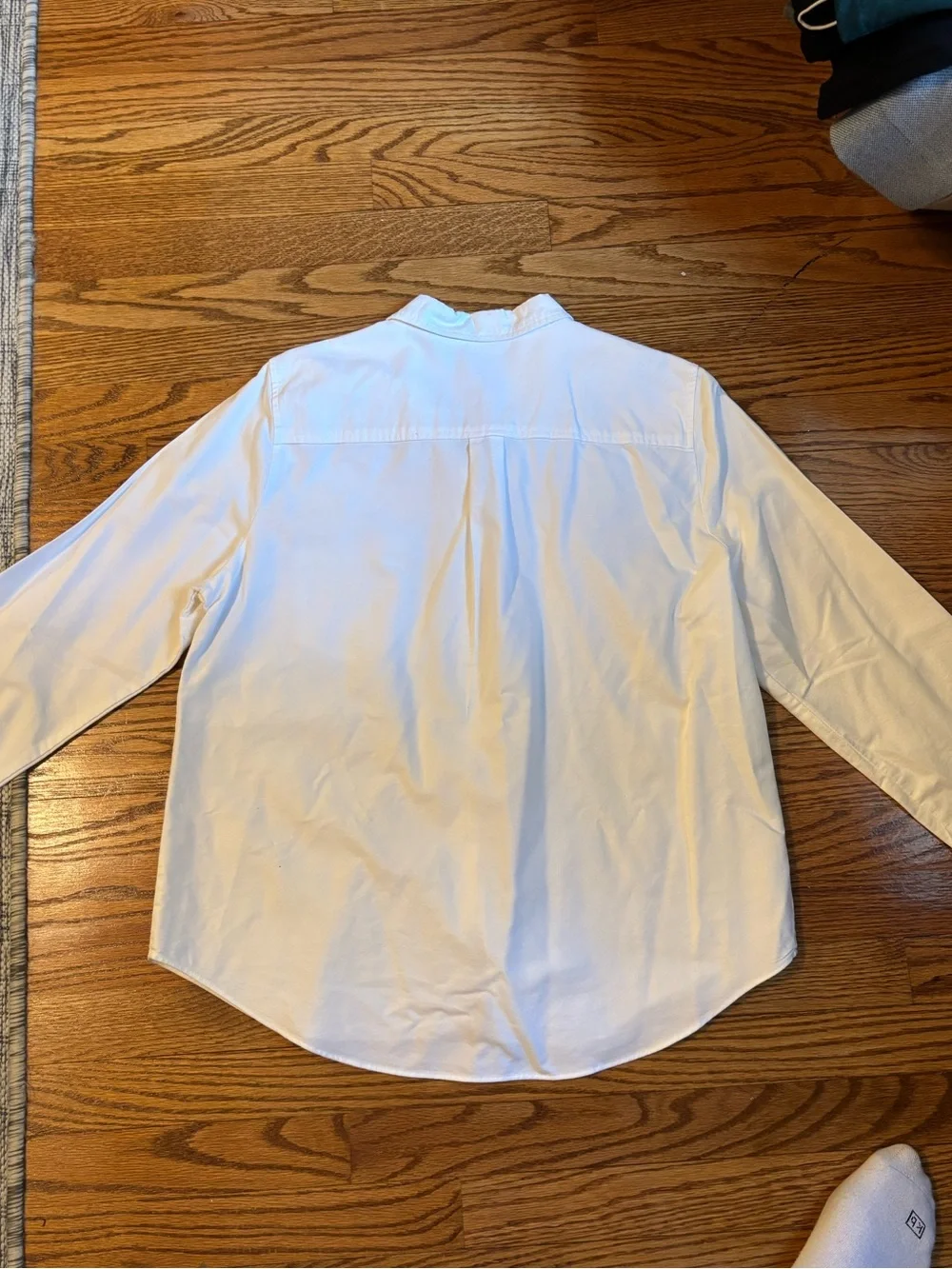 J.Crew Boy Fit White Button Front Oxford Shirt 100% Cotton Size Large